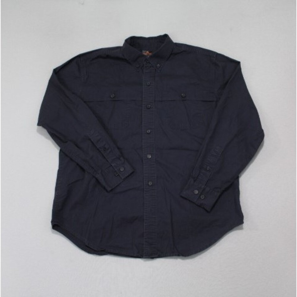 Ridgecut Men Blue Button Up Canvas Long Sleeve Size Large